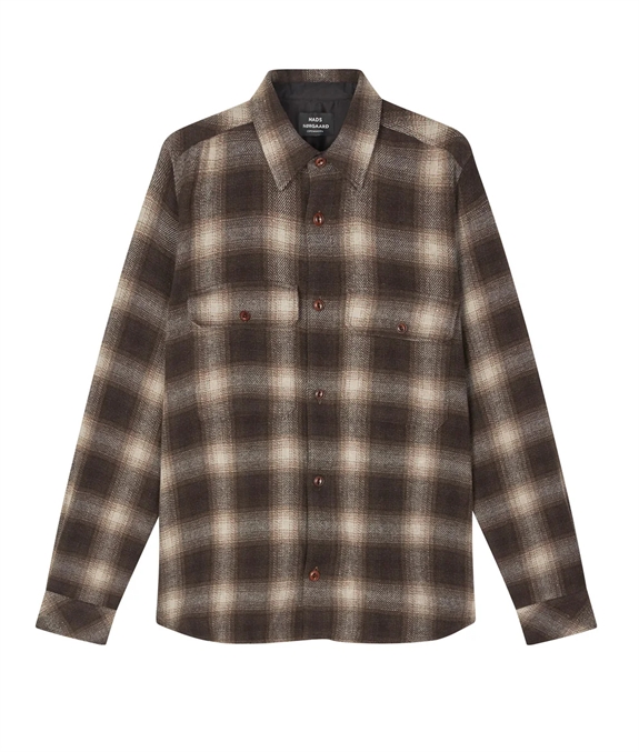 Mads Nørgaard Soft Wool Noah Check Shirt - Desert Palm Check